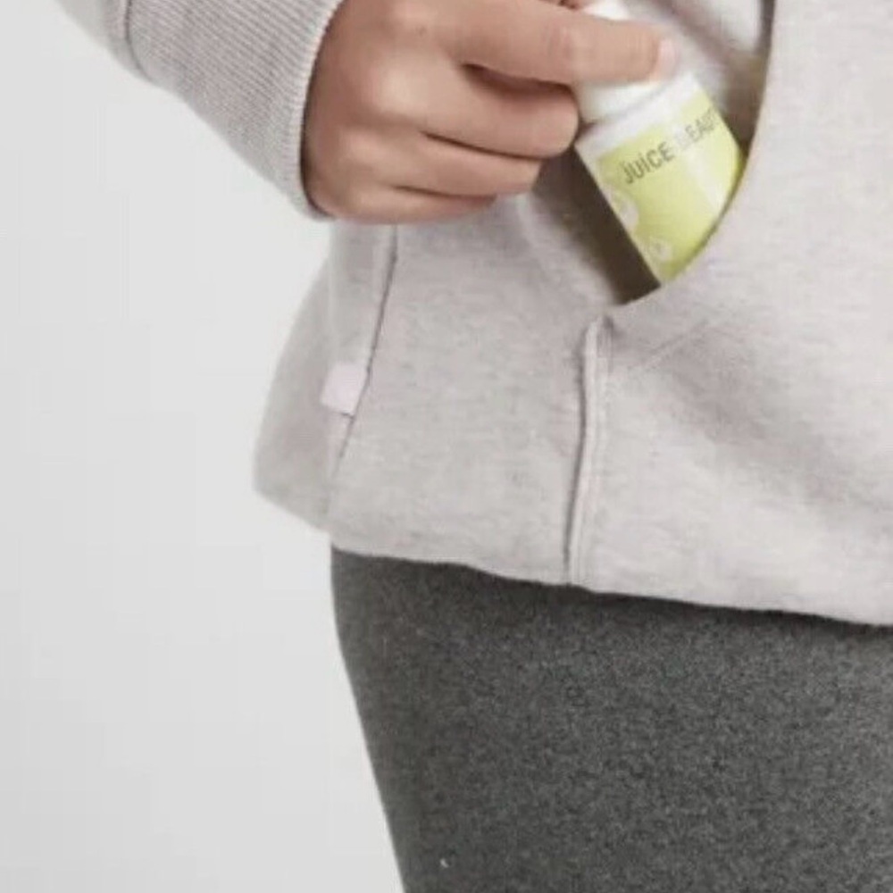 EUC Athleta Girl Crazy Cozy Chill Hoodie Heather Pink Lavender Medium 8-10 Comfy - Picture 5 of 10